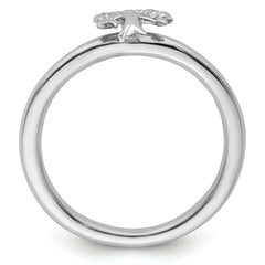 Sterling Silver Stackable Expressions Rhodium Tree Ring