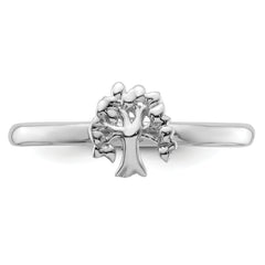 Sterling Silver Stackable Expressions Rhodium Tree Ring