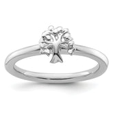 Sterling Silver Stackable Expressions Rhodium Tree Ring