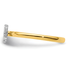 Sterling Silver Stackable Expressions Yellow-plated Dia. Horseshoe Ring