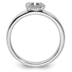 Sterling Silver Stackable Expressions Rhodium Dia. Horseshoe Ring
