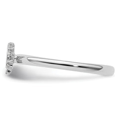 Sterling Silver Stackable Expressions Rhodium Dia. Horseshoe Ring