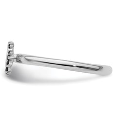 Sterling Silver Stackable Expressions Rhodium Black Dia. Horseshoe Ring