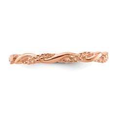 Sterling Silver Stackable Expressions Pink-plated Twist Ring