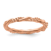 Sterling Silver Stackable Expressions Pink-plated Twist Ring