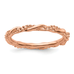 Sterling Silver Stackable Expressions Pink-plated Twist Ring