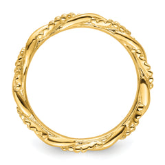 Sterling Silver Stackable Expressions Yellow-plated Twist Ring