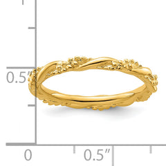 Sterling Silver Stackable Expressions Yellow-plated Twist Ring