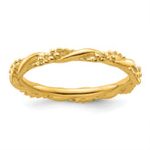 Sterling Silver Stackable Expressions Yellow-plated Twist Ring