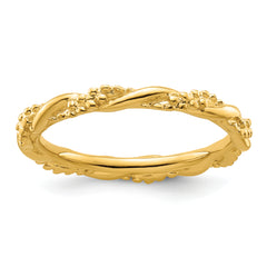 Sterling Silver Stackable Expressions Yellow-plated Twist Ring