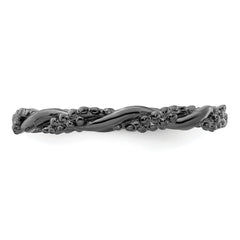 Sterling Silver Stackable Expressions Black-plated Twist Ring