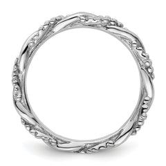 Sterling Silver Stackable Expressions Rhodium Twist Ring