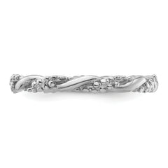 Sterling Silver Stackable Expressions Rhodium Twist Ring