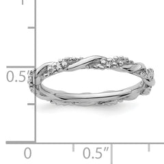 Sterling Silver Stackable Expressions Rhodium Twist Ring