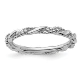 Sterling Silver Stackable Expressions Rhodium Twist Ring