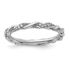 Sterling Silver Stackable Expressions Rhodium Twist Ring