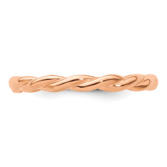 Sterling Silver Stackable Expressions Pink-plated Twist Ring