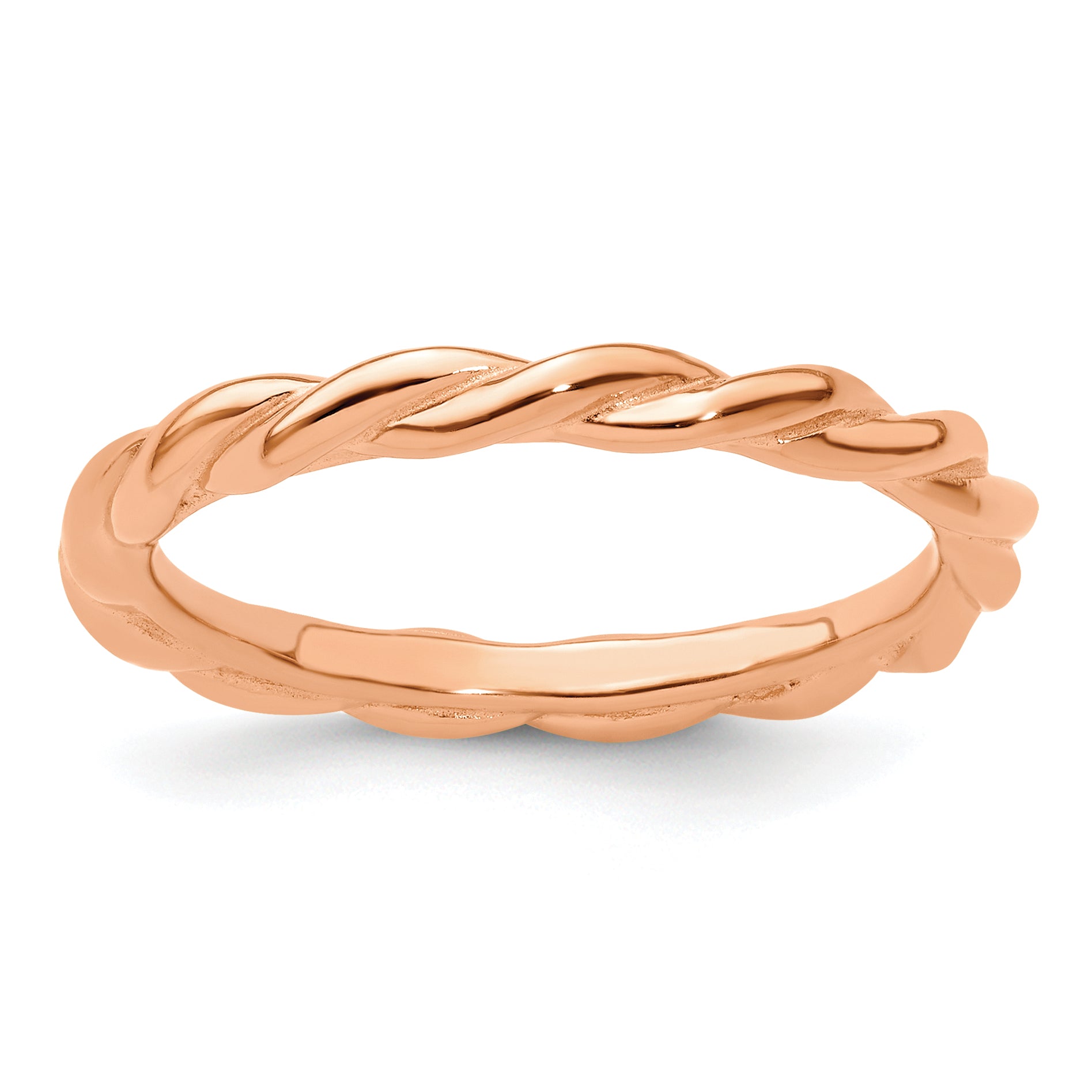 Sterling Silver Stackable Expressions Pink-plated Twist Ring