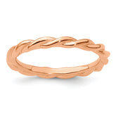 Sterling Silver Stackable Expressions Pink-plated Twist Ring