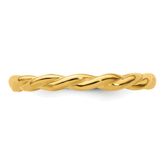 Sterling Silver Stackable Expressions Yellow-plated Twist Ring