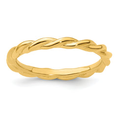 Sterling Silver Stackable Expressions Yellow-plated Twist Ring