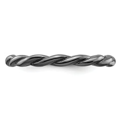 Sterling Silver Stackable Expressions Black-plated Twist Ring