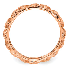 Sterling Silver Stackable Expressions Pink-plated Celtic Knot Ring