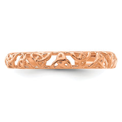 Sterling Silver Stackable Expressions Pink-plated Celtic Knot Ring