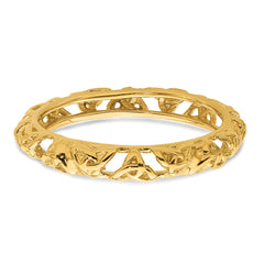 Sterling Silver Stackable Expressions Yellow-plated Celtic Knot Ring