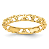 Sterling Silver Stackable Expressions Yellow-plated Celtic Knot Ring