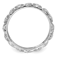 Sterling Silver Stackable Expressions Rhodium Celtic Knot Ring