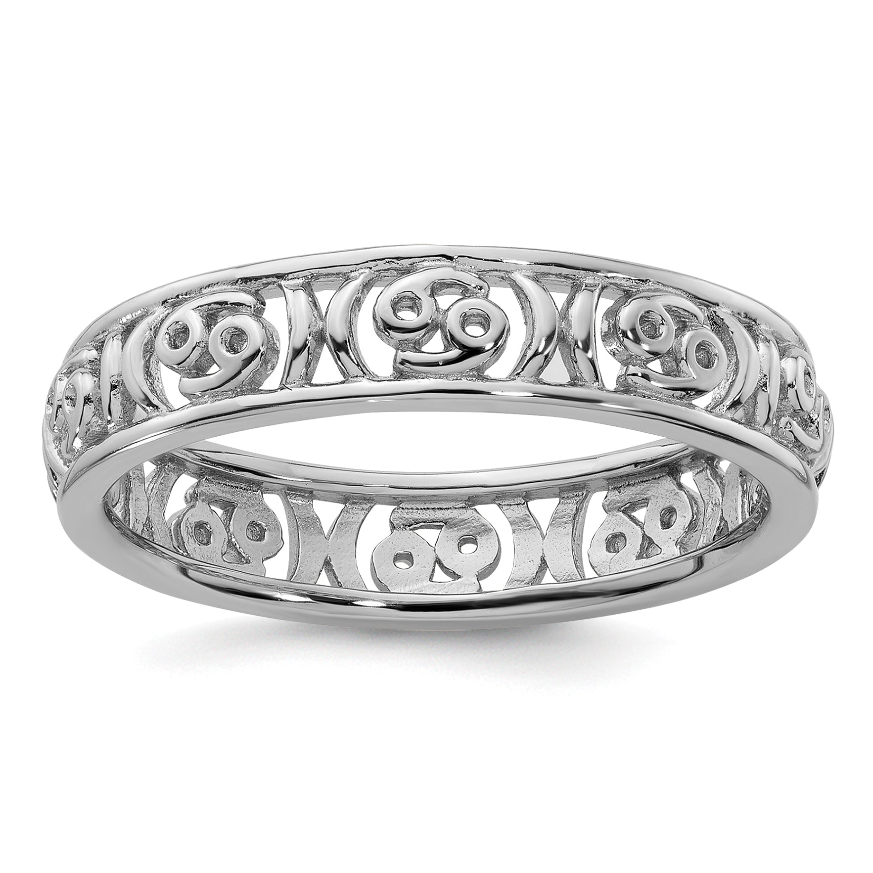 Sterling Silver Stackable Expressions Cancer Zodiac Ring