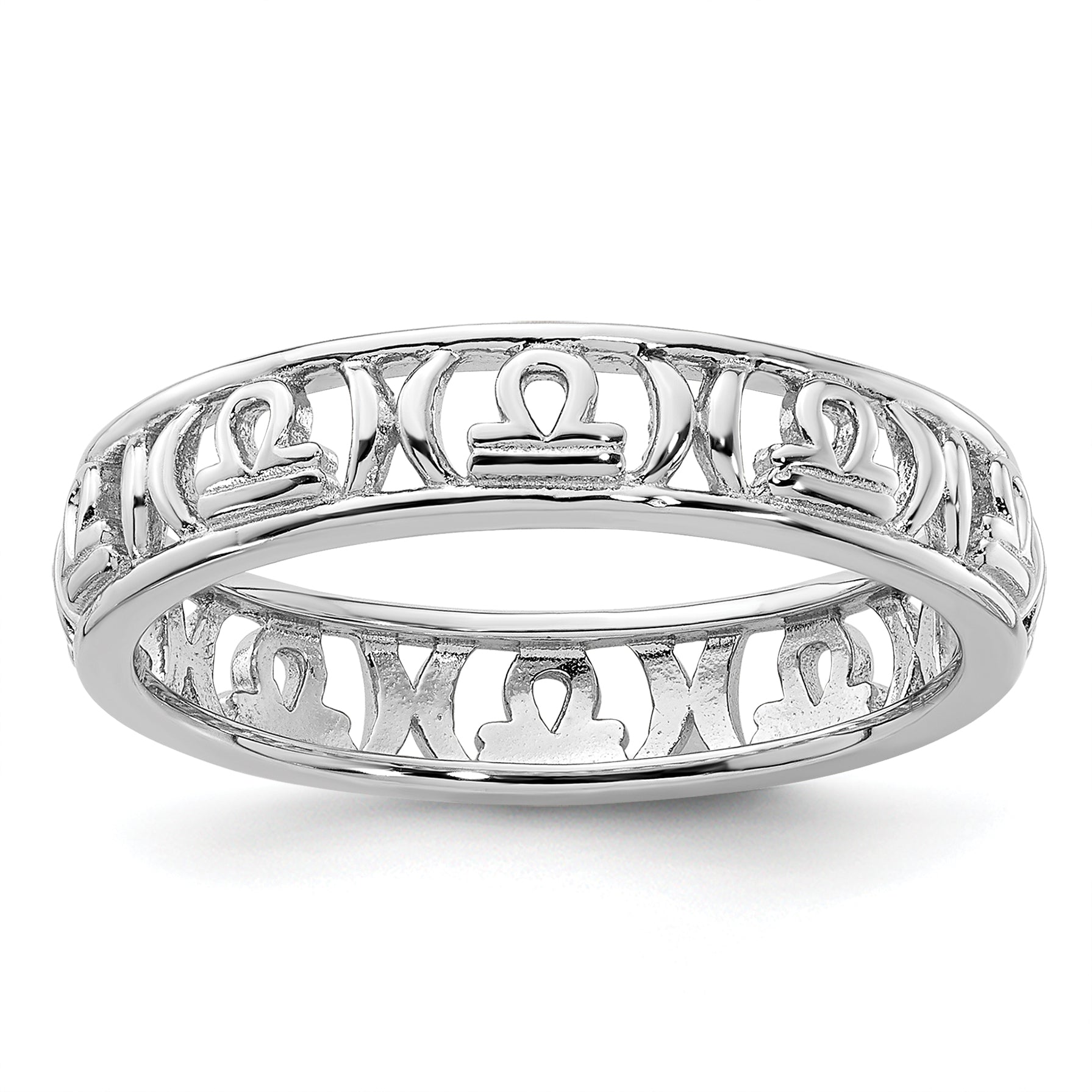 Sterling Silver Stackable Expressions Libra Zodiac Ring