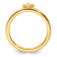 Sterling Silver Stackable Expressions Gold-plated Cross Ring