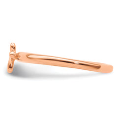 Sterling Silver Stackable Expressions Rose Gold-plated Cross Ring
