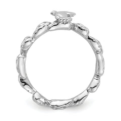 Sterling Silver Stackable Expressions Rhodium-plated Polished Dove Ring