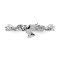 Sterling Silver Stackable Expressions Rhodium-plated Polished Dove Ring