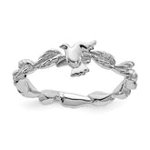 Sterling Silver Stackable Expressions Rhodium-plated Polished Dove Ring