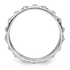 Sterling Silver Stackable Expressions Rhodium-plated Flower/Butterfly Ring