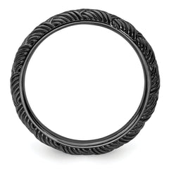 Sterling Silver Stackable Expressions Ruthenium Polished Ring