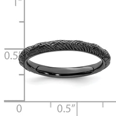 Sterling Silver Stackable Expressions Ruthenium Polished Ring