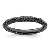 Sterling Silver Stackable Expressions Ruthenium Polished Ring