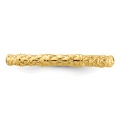 Sterling Silver Stackable Expressions Gold-plated Cable Ring