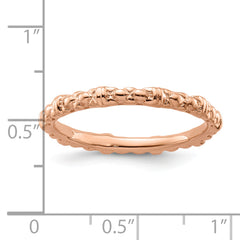 Sterling Silver Stackable Expressions Pink-plated Cable Ring