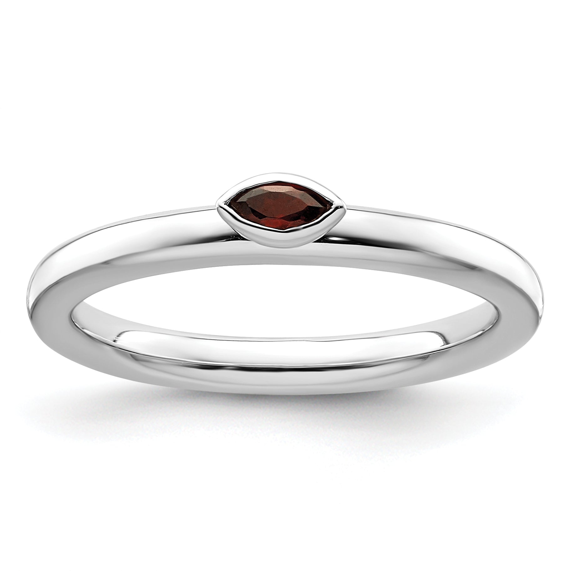 Sterling Silver Stackable Expressions Garnet Ring