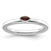 Sterling Silver Stackable Expressions Garnet Ring