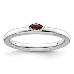 Sterling Silver Stackable Expressions Garnet Ring