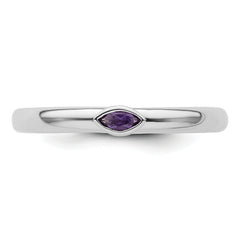 Sterling Silver Stackable Expressions Amethyst Ring