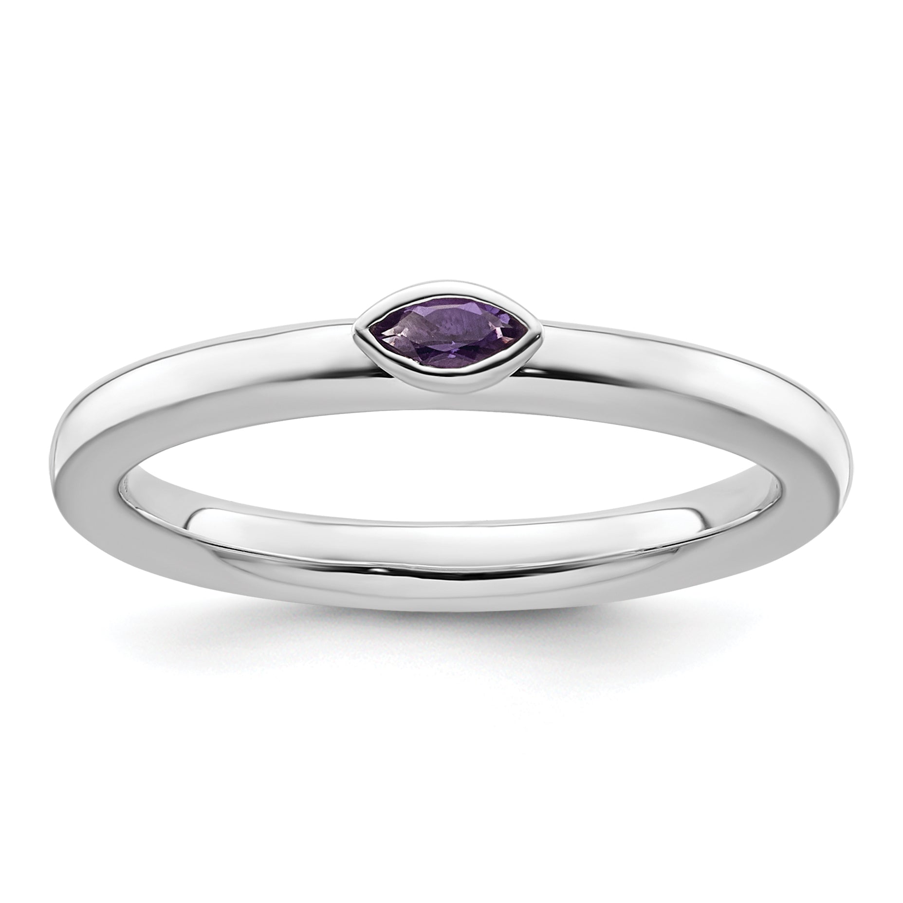 Sterling Silver Stackable Expressions Amethyst Ring