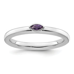 Sterling Silver Stackable Expressions Amethyst Ring
